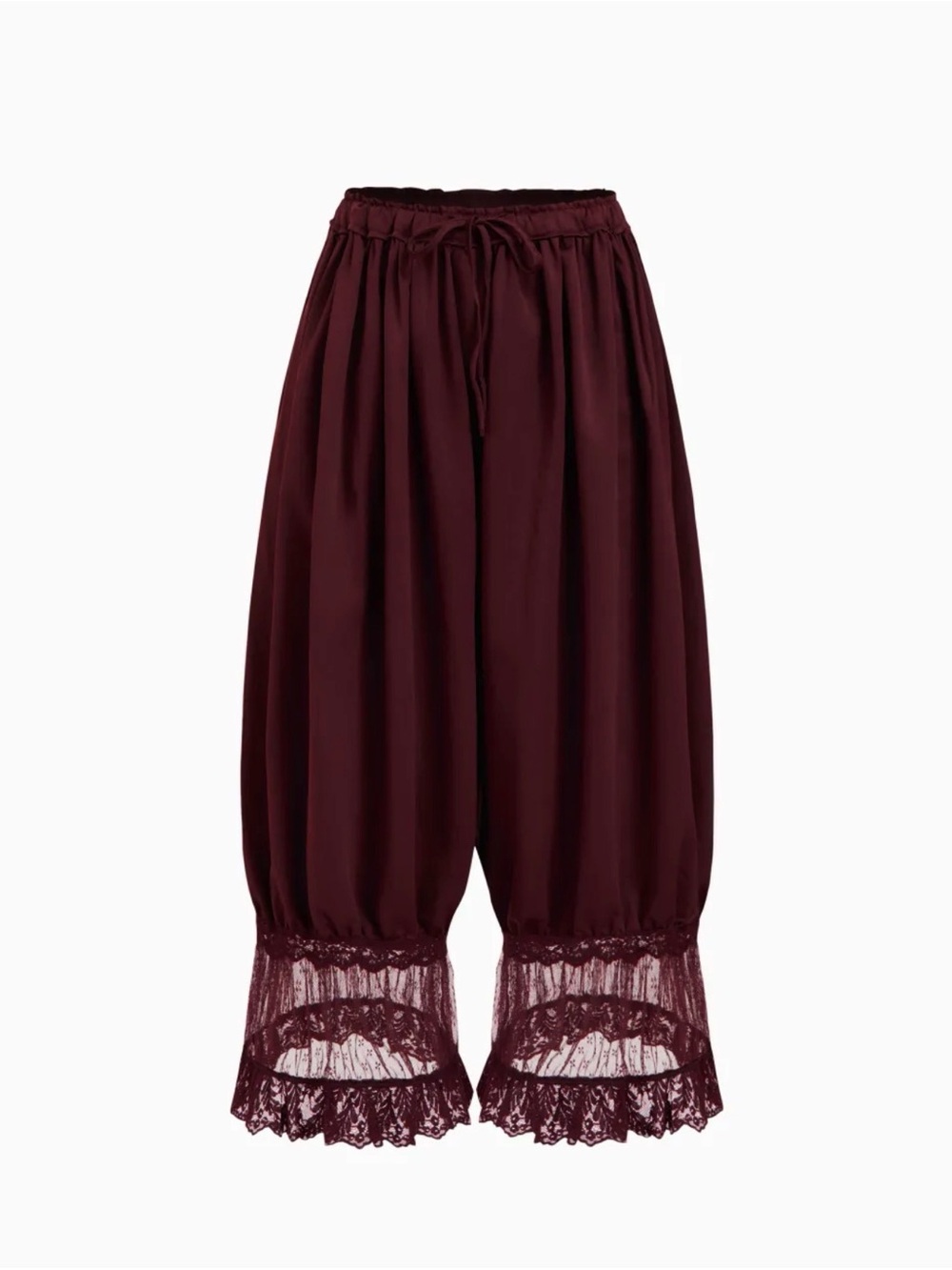 Women’s Casual Burgundy free people dupe Lace-Trim Elastic Waist Pants